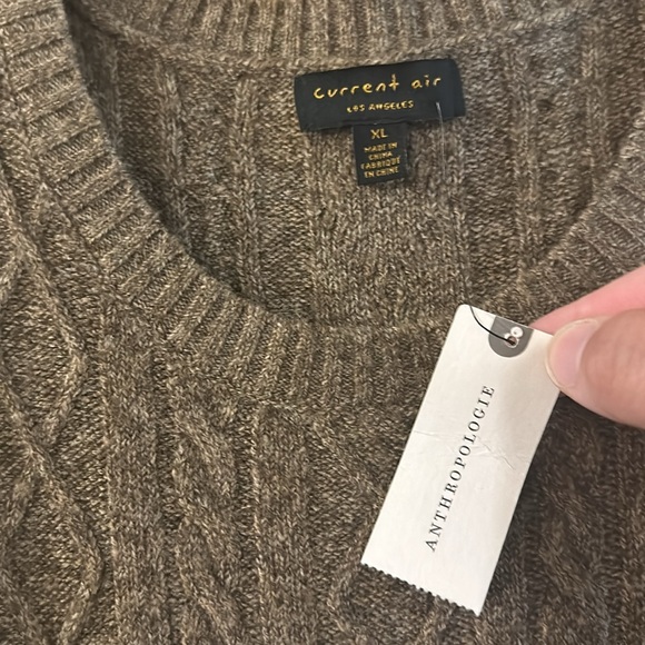 Anthropologie Current Air Cable Knit Sweater Midi Maxi Dress New Brown Size XL - Picture 8 of 12